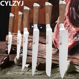 Juego de cuchillos de acero inoxidable Cuchillos de cocina Juego de 6 piezas Fruta Utilidad Deshuesar Pan Rebanar Chef Rebanador Nakiri Pelar Cuchillo de cocina 240118