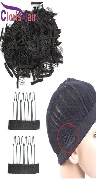 Clips para peluca de encaje de acero inoxidable, 6 dientes, tela duradera de poliéster, peines para peluca, gorros de postizo, accesorios para peluca, herramientas de extensión de cabello 13062933