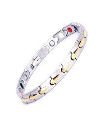 Bracelet de chaîne pour dames en acier inoxydable Magnet de gouttes d'eau entièrement germanium mères de pierre rouge bijoux 3700317