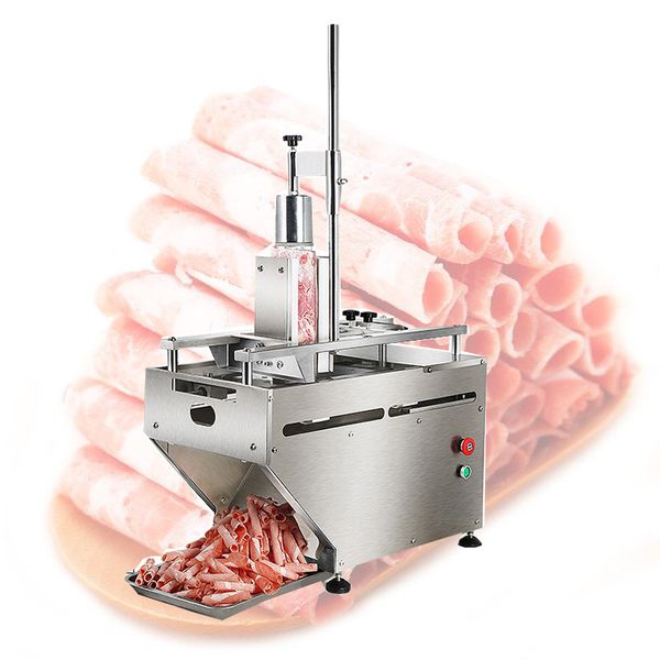 Découpeuse de rouleau de Kebab d'agneau d'acier inoxydable/machine de tranchage de coupe de rouleau de mouton de steak de boeuf de viande congelée pour le restaurant