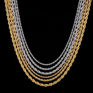 Collier de chaîne de corde de lien d'acier inoxydable pour les bijoux de Hip Hop de mode d'hommes