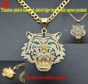 Roestvrijstalen leeuw luipaard tijgerhoofd fles opener hanger 20101499803278883898