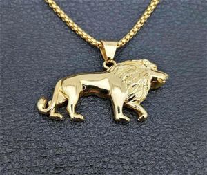 Roestvrijstalen leeuw ketting voor damesmengold kleur leeuwen hoofd hanger dierjuwelse avrica lion ethiopian cadeau 20101484285194225214