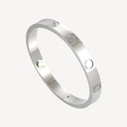 Bracelet d'amour en acier inoxydable 6mm 18K bracelet en plaqué or blanc pour femmes et hommes à vis Bracelets de tournevis Couple Accessoires avec des pochettes de bijoux en gros