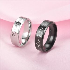 Bague en acier inoxydable pour hommes et femmes, bijoux à la mode pour la saint-valentin, cadeau de volonté et de sable