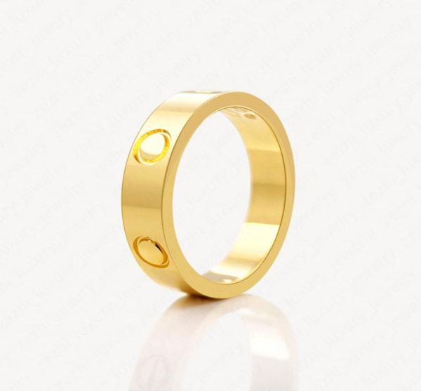 Amante de acero inoxidable Anillos de boda Mujer Hombre Anillo de promesa chapado en oro de 18 k para mujer Regalo de mujer Amor para siempre Accesorio de Navidad 1571676