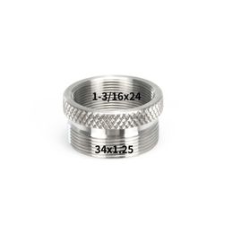 Bague d'adaptation en acier inoxydable M34X1,25 à 1-3/16x24 1,1875x24, convertisseur Qd pour filtre à Tube de nettoyage de piège à Soent de 1,45x7 pouces