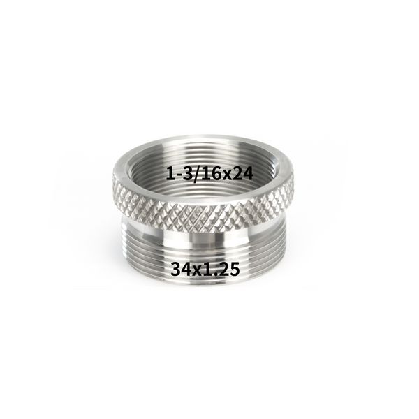 Convertidor QD de anillo adaptador de acero inoxidable M34x1.25 a 1-3/16x24 (1.1875x24) para filtro de tubo de limpieza de trampa de solvente de 1.45x7 pulgadas