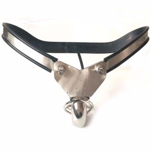 Ceinture de chasteté masculine en acier inoxydable, grande rainure de Scrotum, Cage à pénis, jouets sexuels BDSM pour hommes, verrouillage de l'appareil