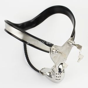 Dispositivo de Castidad masculina de acero inoxidable modelo ajustable-T cinturón de sujeción SM Bondage pantalones juguete sexual
