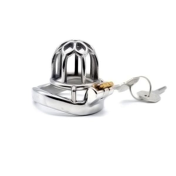 Jaula para pene de acero inoxidable para hombre, Dispositivo de Castidad para pájaros, anillo de metal para pene, bloqueo, esclavo, bondage, restricción, productos de juguetes sexuales