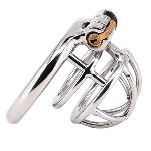 Rvs Mannelijke Kuisheidsgordel Super Kleine Korte Kooi Ring Lock Metal Cock Cage Penis Ring Kuisheidsgordel Seksspeeltje voor Mannen