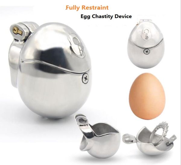 Dispositivo de restricción de pleno huevo de tipo huevo de acero inoxidable Dos tipos de tipos de pene de la jaula Cinturón de bondage Toys5966601
