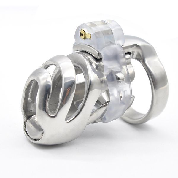 Cage courte en acier inoxydable pour homme, serrure PA détachable, anneau à ongles substituable, dispositif de chasteté, retenue de bondage, jouet sexuel BDSM pour hommes de bonne qualité