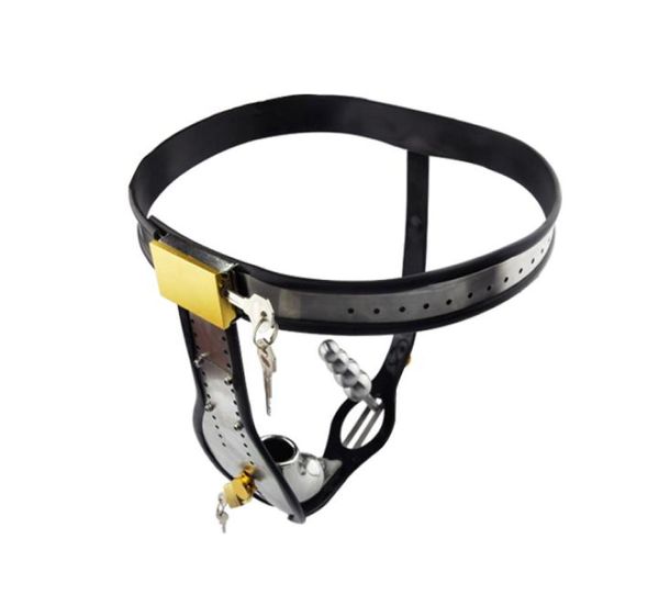 Cage de sous-vêtements masculins en acier inoxydable avec bouchon anal, ceinture, dispositif, cage à bite, serrure à pénis, A182-new4664510