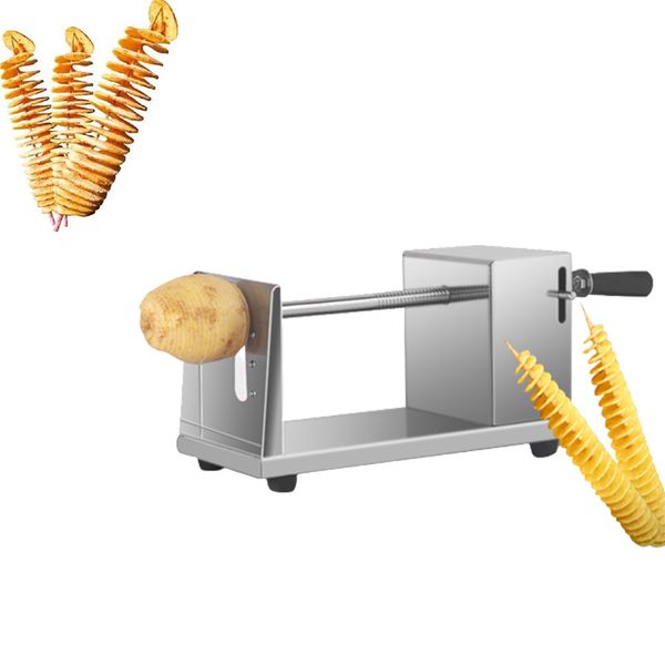 Máquina Manual de torre de patatas Tornadol de acero inoxidable, rebanadora de patatas fritas retorcidas, máquina de patatas fritas en espiral