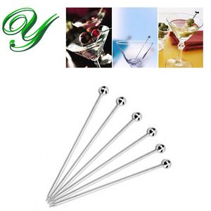 Palillos de Martini de acero inoxidable, pincho para cóctel, agitador de bebidas, adorno para pastel de frutas, tenedor, decoración para aperitivos, suministros para fiestas, brocheta para barbacoa