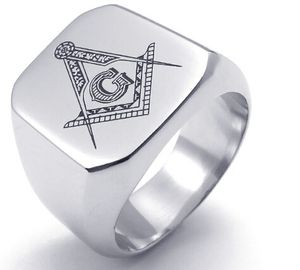 Acero inoxidable Masonic hombres anillo letra g joyería fresco estilo coreano moda al por mayor nuevo regalo de fiesta