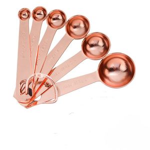 Roestvrijstalen Meten Lepel Set Gereedschap Luxe Rose Gold Meetingen Scoop Sets Keuken Meetgereedschap Bakken Accessoires SN2658