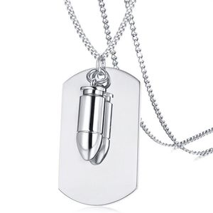 Roestvrij stalen herenketting met blanco dogtag en kogelhanger aan ketting - Zilver Goud Zwart249J