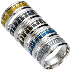 Bagues en acier inoxydable pour hommes, bague croisée, bague de styliste, accessoires de bijoux à la mode