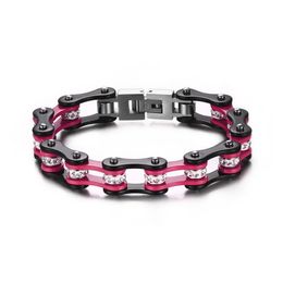 Rvs Mannen Vrouwen Motor Fiets Kettingen Armband Manchet Polsbandjes Punk Sieraden Motorfietsen Brace kant Trendy Strass Pulsera