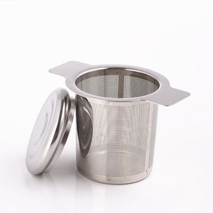 Stainless Steel Mesh Tea Infuser Tool Reusable With Lid Coffee Strainers Spices Loose Filter Strainer Herbal Spice Filters BH5802 TYJ