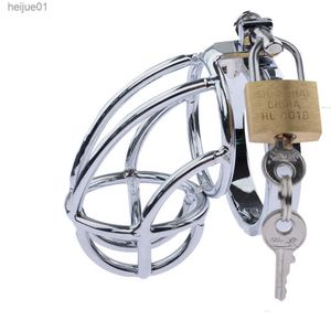 Acier inoxydable Métal Hommes Pénis Chastity Cock Cage Produits érotiques pour adultes SexToy pour hommes Peni Lock Érotique Bondage Mari Fidélité L230518