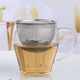 Coladores de té de malla metálica de acero inoxidable 7,2 cm de diámetro Infusor de té reutilizable Filtro de especias Filtro Tetera Colador de té Herramienta de cocina BH8352 TYJ