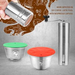 Capsule réutilisable en métal en ACIER INOXYDABLE Compatible avec la machine à café Capsule rechargeable 210607