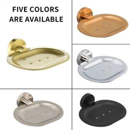 Porte-savon en métal en acier inoxydable, or brossé, noir mat, Chrome, Nickel, or Rose, accessoires de salle de bains muraux 240228