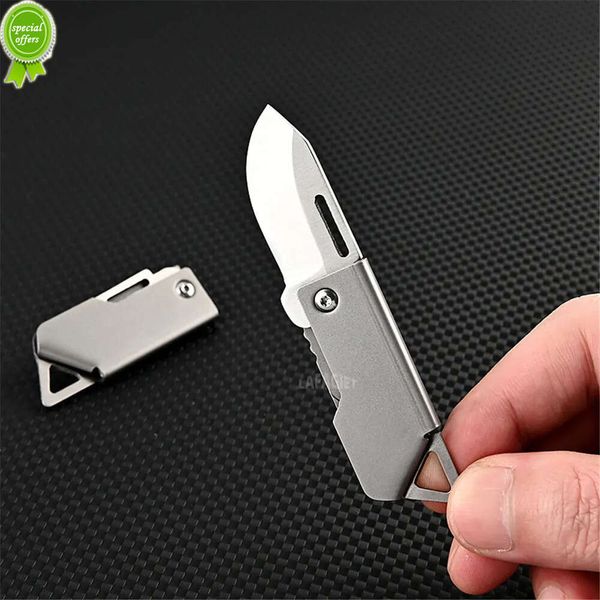 Mini couteau d'art pliant en acier inoxydable, tranchant, déballage, petit couteau Express, porte-clés pendentif, outils à main, couteau d'extérieur Portable
