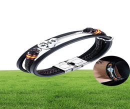 Bracelets en cuir de guitare en acier inoxydable pour hommes punk personnalisé en cuir authentique bracelet music charme de mode de mode gi3046395