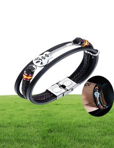 Bracelets en cuir de guitare en acier inoxydable pour hommes punk personnalisé en cuir authentique bracelet music charme de mode de mode gi5724315