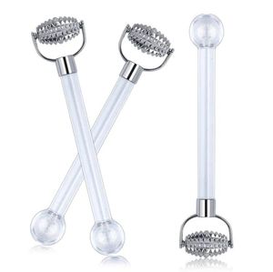 Rvs Mini Spike Roller Set Beauty Facial Eye Crystal Ball Massager Water Wave Kleine Ijsbollen Huidverzorging Koeling Massage Tool