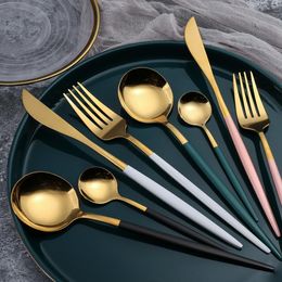 Mirror de acero inoxidable Vedina Gold Knife Spoon Spoon Spoon Spoon Flewware Simple Exquisito Western Dinner Cinlery 9548226
