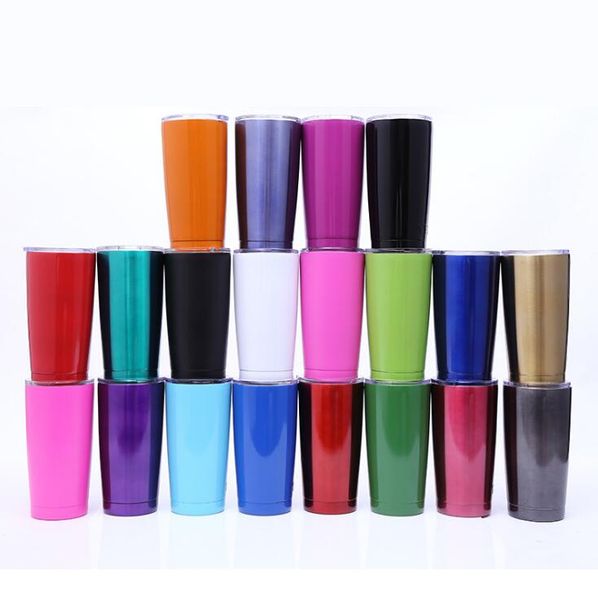 Tasse en acier inoxydable 19 couleurs 20 oz tasses à café colorées Sports de plein air tasses de voyage tasses de voiture OOA6750-28