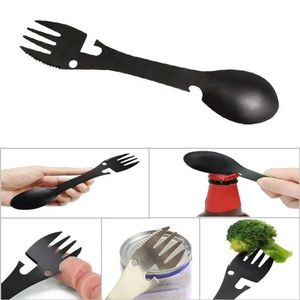 Roestvrijstalen multi -gereedschapsfles kan opener lepel bestek multitool gebruiksvoorstel keukengerei camp picknick flatware draagbare spork ss1216