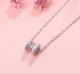 Roestvrij stalen ketting vrouwelijk licht luxe nieuwe creatieve lente holle hanger met luxe diamanten aan beide zijden modieus 5112794