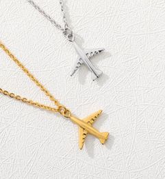 Collier en acier inoxydable pour femmes, pendentif d'avion, chaîne d'avion, petits bijoux délicats, cadeau pour amis, ras du cou 7659036