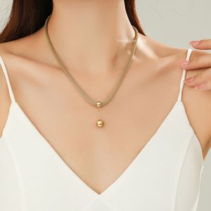 Roestvrijstalen ketting voor vrouwen met hangsel elegante kettingen hoogwaardige gouden kleurenketen Domans Designer sieraden