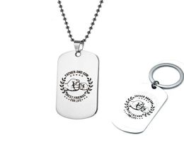 Roestvrijstalen ketting Keychain Vader en Son Key Chain For Men Militaire Tag Ball Chain Necklace Sieraden Gift voor papa SO5073039