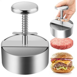 Acier inoxydable antiadhésif rond manuel Hamburger Patty Maker presse riz porc boule de boeuf moule ajusté outils de cuisine accessoires 240226