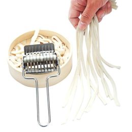 Rvs Noodle Rooster Roller Sjalot Cutter Pasta Spaghetti Maker Machines Handleiding Deeg Druk Bakken Gebak Gereedschappen Q780