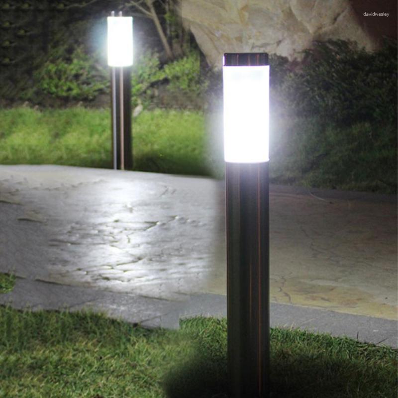 Lanterna externa de aço inoxidável Luz de passagem com lâmpada E27 Cerca Lâmpada de chão Colunas Deck jardim poste de amarração