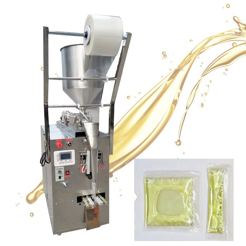 Edelstahl-Paste-Verpackungsmaschine für Olivenöl-Chilisauce Ketchup Erdnussbutter Pneumatische multifunktionale Paste Flüssigkeitspackbeutelmaschine