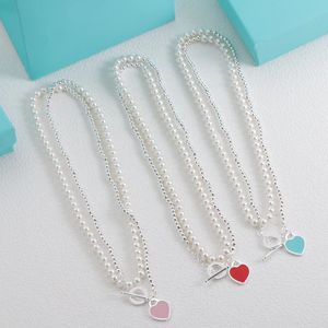 Collier de luxe en acier inoxydable avec perles de créateur pour femmes, collier à breloques exquis, cadeau de saint-valentin, bijoux avec boîte d'origine.