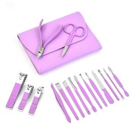 Edelstahl-Pediküre-Set, Nägel, Maniküre-Werkzeuge, Leder-Falttasche, einfach zu organisieren und zu tragen, Nagelknipser, Nagelwerkzeuge