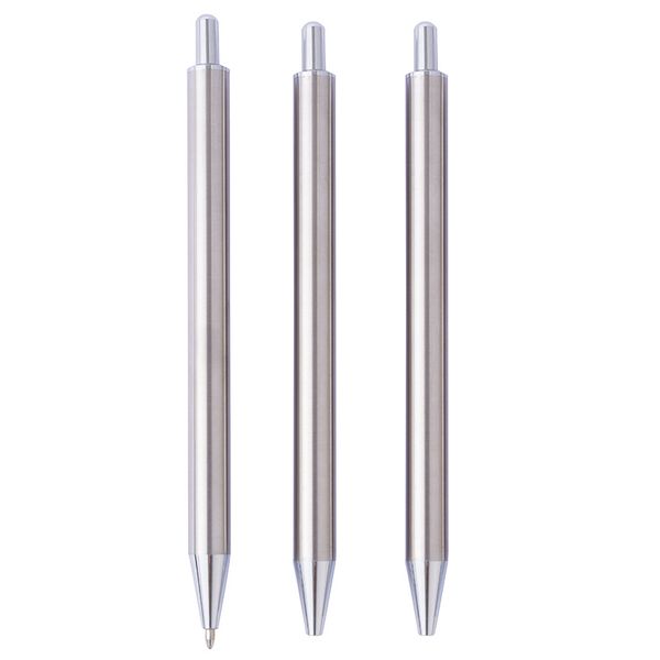 Stylo en acier inoxydable cliquez sur argent cadeau de mariage personnalisé bricolage logo personnalisé résine époxy aciers scintillants non clip stylos en métal dh11234