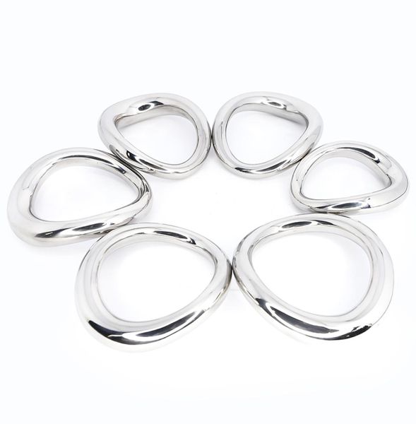 Pene de acero inoxidable bondage lock cock Ring Heavy Duty masculino metal Ball Scrotum Stretcher Retraso de la eyaculación BDSM Sex Toy men9424206